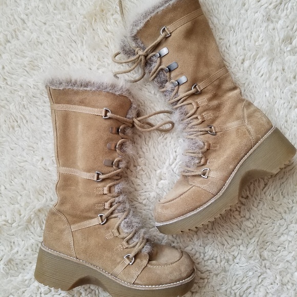 Tall Suede Winter Boots - Picture 2 of 4